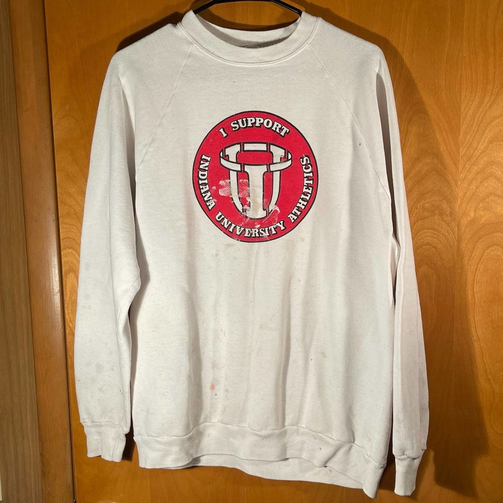 Vintage‎ I Support Indiana University Athletics IU Hoosiers Sweater XL USA
